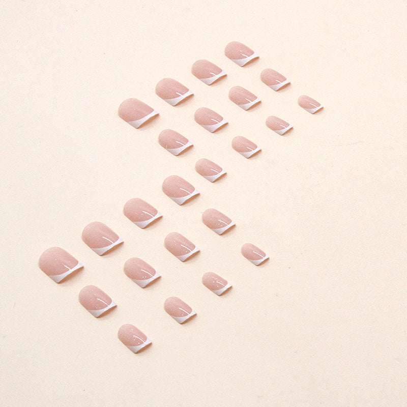 24Pcs Yellow Simple False Nails Short Coffin Art Artificial with French Design Wearable Fake Nails Full Cover Press on Nail Tips