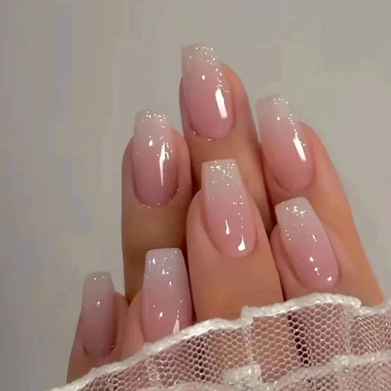 Cat Eye Press-On Nails – Oval or Square Shape | Glossy Gradient