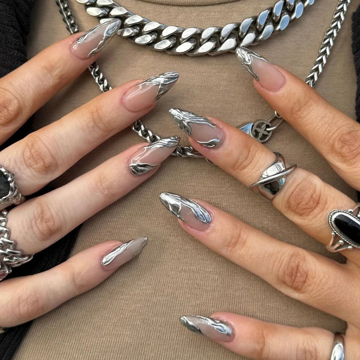 24pcs Almond Press on Nails French False Nails Wearable Stick-on Nails Fake Nail Uñas Postizas Накладные Ногти 네일팁 Faux Ongles