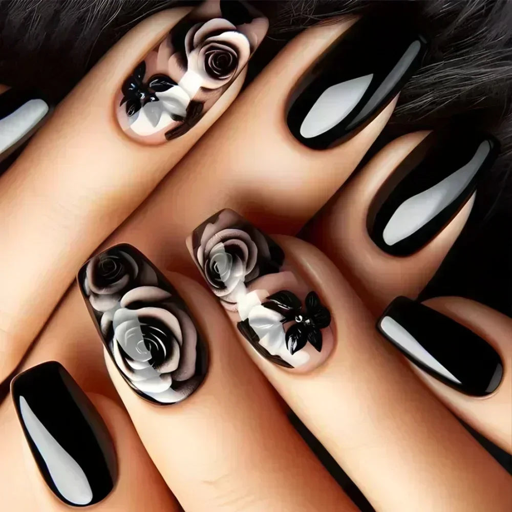 24Pcs Yellow Simple False Nails Short Coffin Art Artificial with French Design Wearable Fake Nails Full Cover Press on Nail Tips