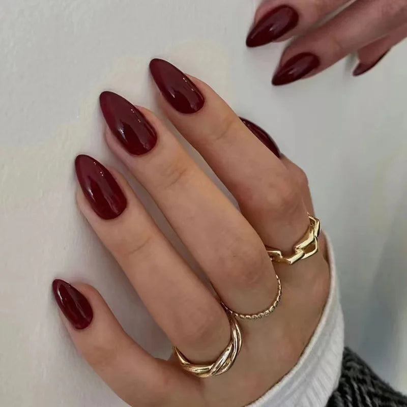 Cat Eye Press-On Nails – Oval or Square Shape | Glossy Gradient