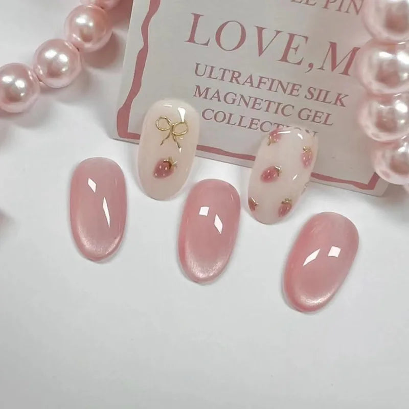 Cat Eye Press-On Nails –  Oval or Square Shape | Glossy Gradient