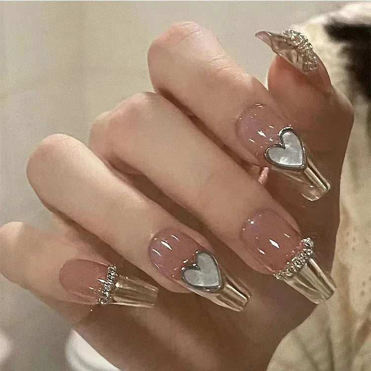 24Pcs Sanrio Blue Cinnamoroll Fake Nails Cute Anime Cartoon Kuromi My Melody press on False nails Fashion Nail Patches for Girls