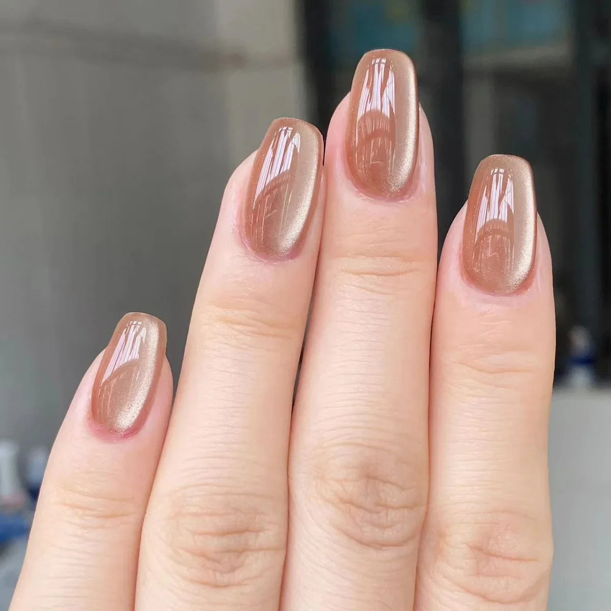 Cat Eye Press-On Nails –  Oval or Square Shape | Glossy Gradient