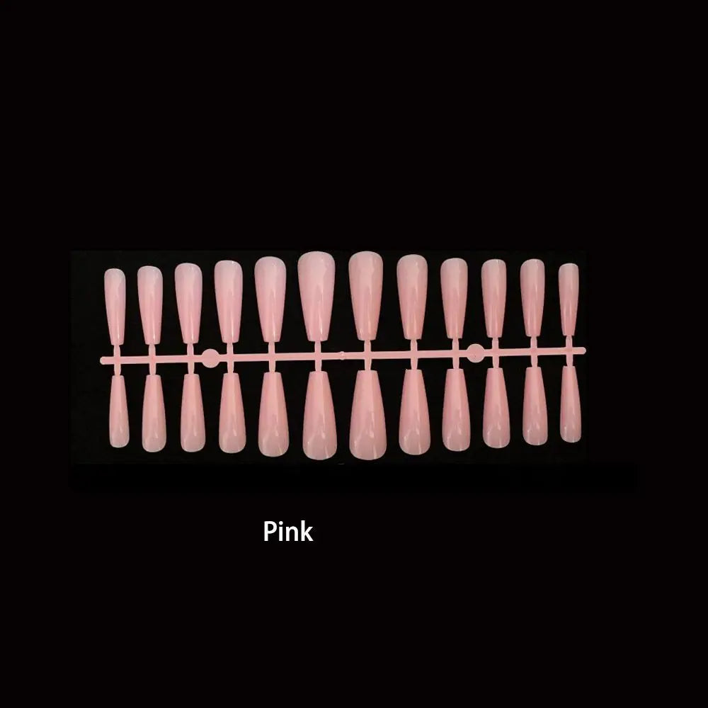 Press on Nails Long Ballet Nails Fashion Valentine's Day Rhinestone Wearable Fake Nails Manicure Tool Full Cover False Nail