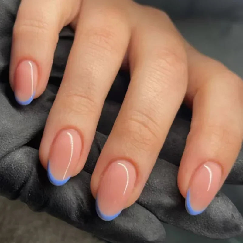 24pcs Almond Press on Nails French False Nails Wearable Stick-on Nails Fake Nail Uñas Postizas Накладные Ногти 네일팁 Faux Ongles
