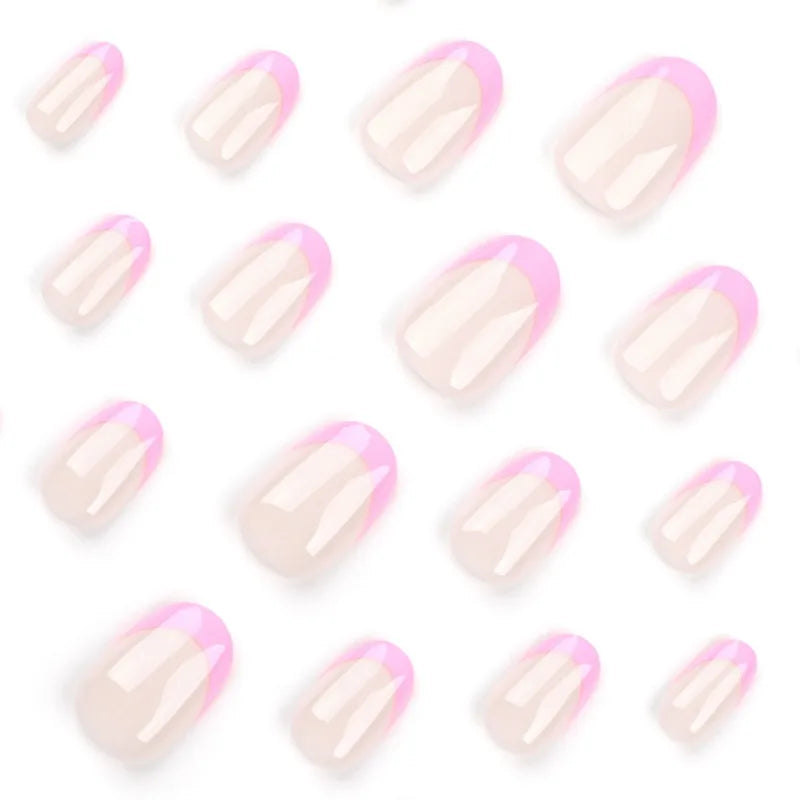24pcs Almond Press on Nails French False Nails Wearable Stick-on Nails Fake Nail Uñas Postizas Накладные Ногти 네일팁 Faux Ongles