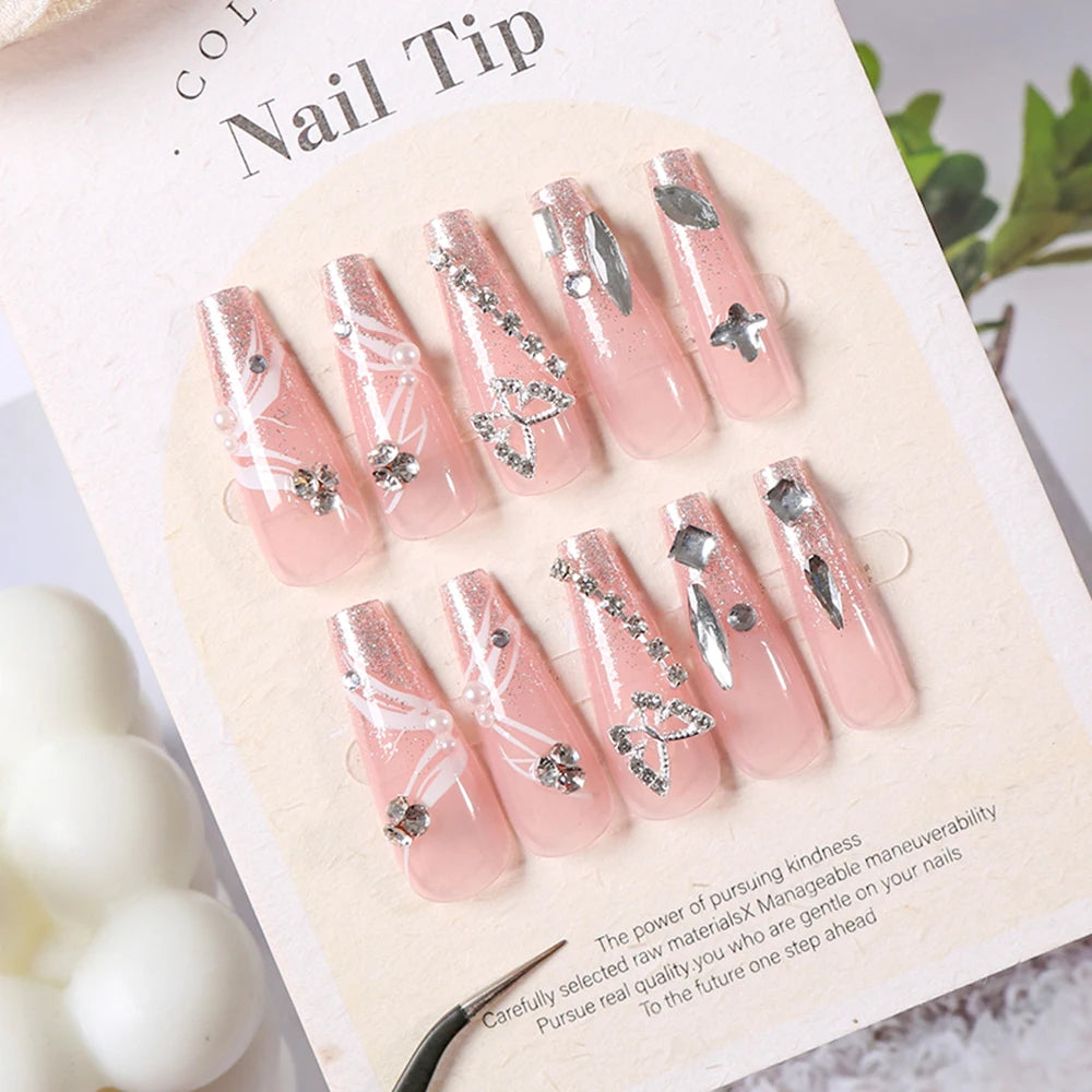 24Pcs Sanrio Blue Cinnamoroll Fake Nails Cute Anime Cartoon Kuromi My Melody press on False nails Fashion Nail Patches for Girls