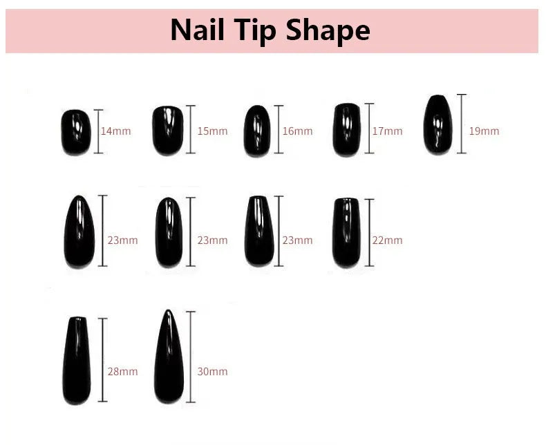 New Silver Star Press on Nails with Glue Handmade Flash Rhinestone Reusable Artificial Fake Tips Diamond Black Short False Nails