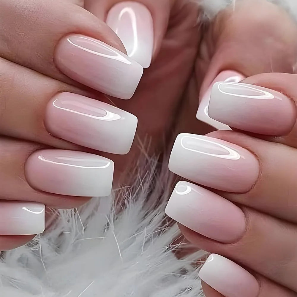 Cat Eye Press-On Nails –  Oval or Square Shape | Glossy Gradient