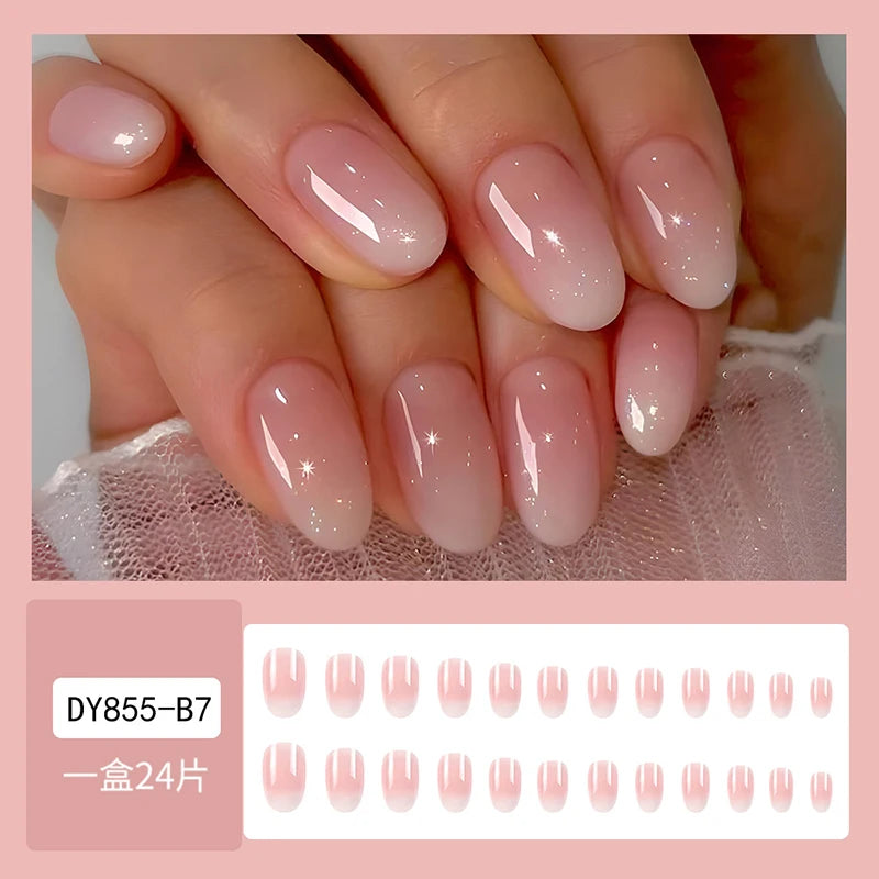 Cat Eye Press-On Nails –  Oval or Square Shape | Glossy Gradient