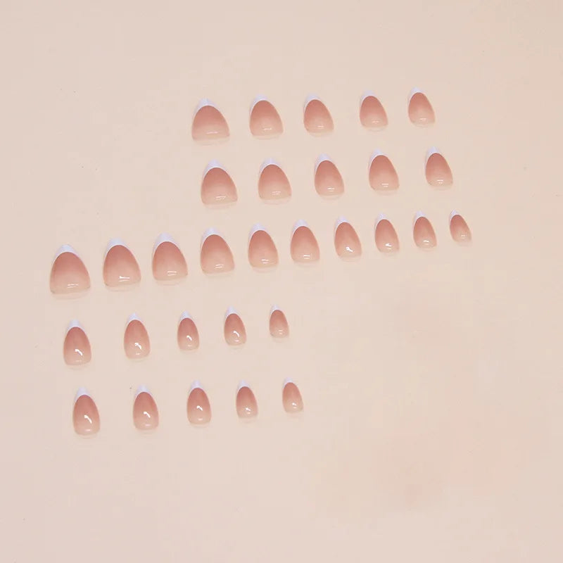 24pcs Almond Press on Nails French False Nails Wearable Stick-on Nails Fake Nail Uñas Postizas Накладные Ногти 네일팁 Faux Ongles