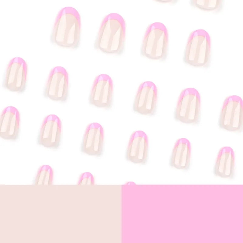 24pcs Almond Press on Nails French False Nails Wearable Stick-on Nails Fake Nail Uñas Postizas Накладные Ногти 네일팁 Faux Ongles