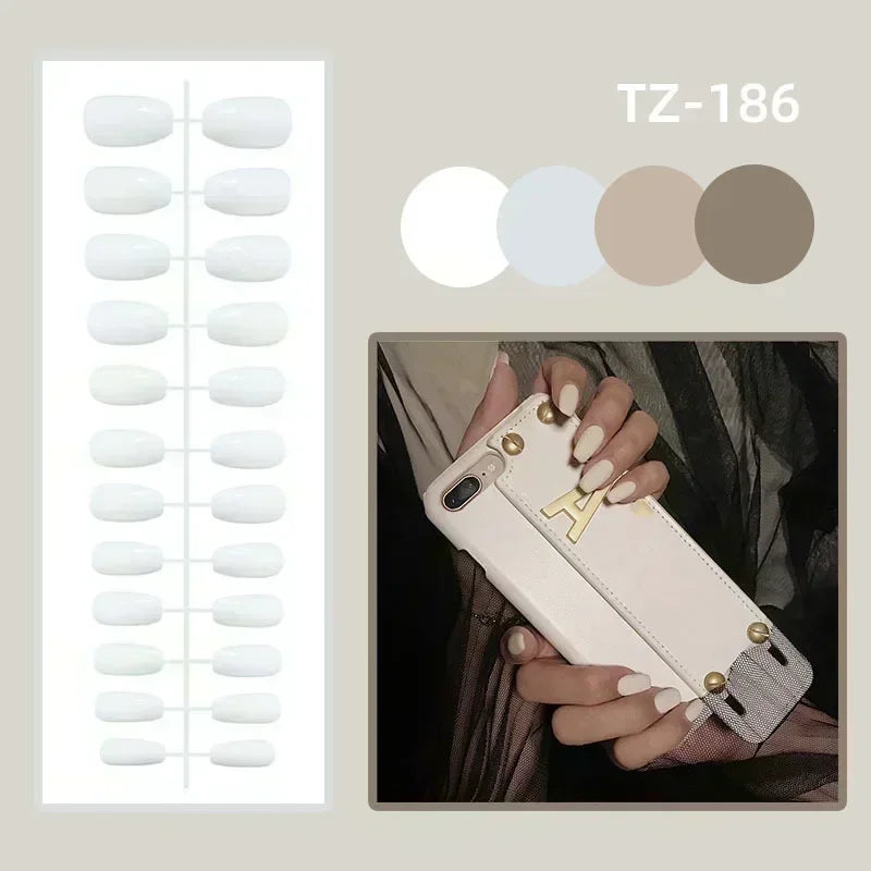24Pcs Mini Flower Press on Nails Short Square False Nail Gradient Glitter Floral Fake Nail French Nails Press Ons Sweet Nail Art