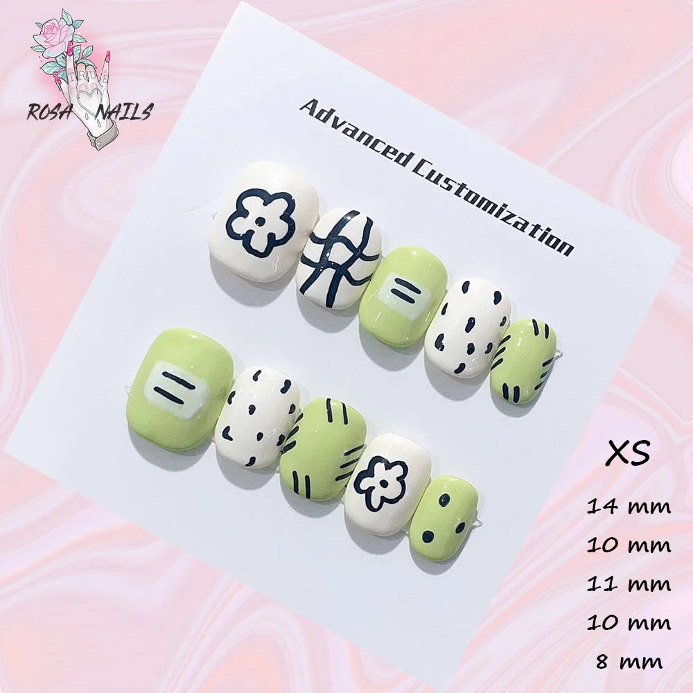 New Silver Star Press on Nails with Glue Handmade Flash Rhinestone Reusable Artificial Fake Tips Diamond Black Short False Nails