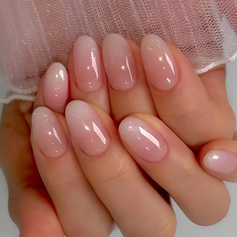 Cat Eye Press-On Nails –  Oval or Square Shape | Glossy Gradient